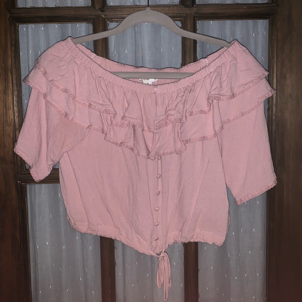 Ladies Off the Shoulder Crop Top